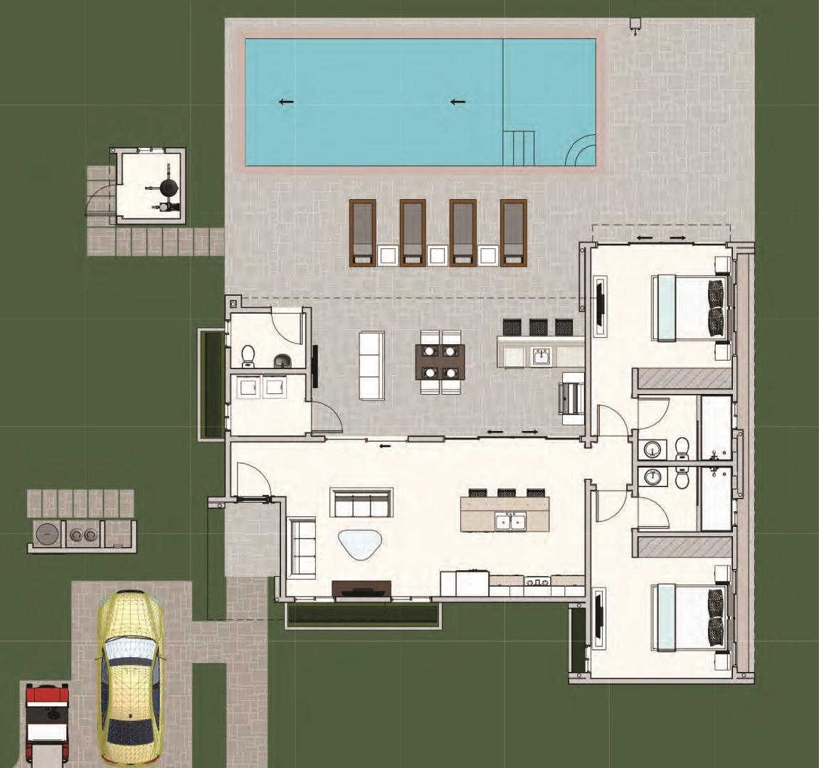 Villa Coralreef – 2-Bedroom Floor Plan Description